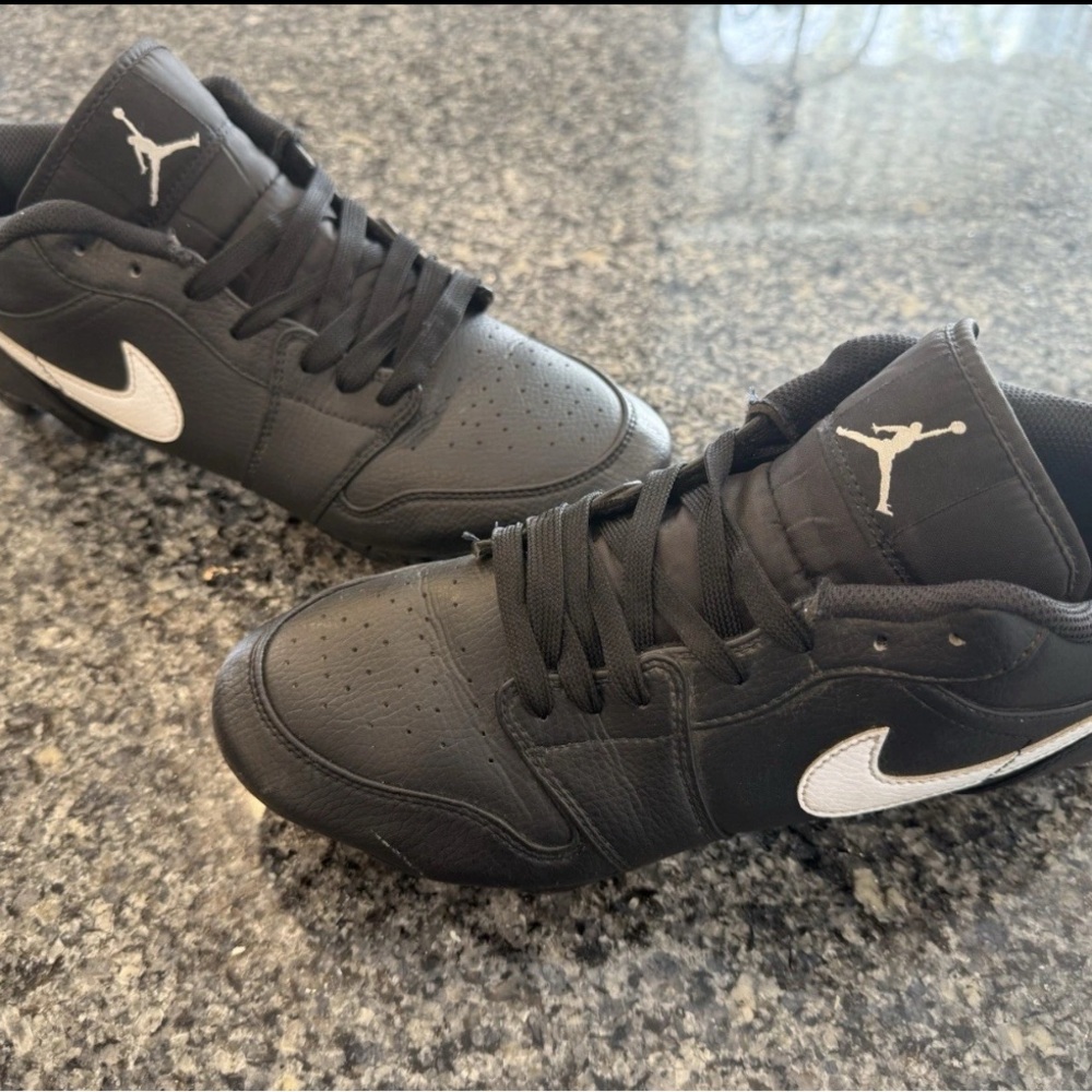 Nike Jordan 1 Low TD Black "OREO" Football Cleats FJ6245-001 Men’s Size 10 RARE